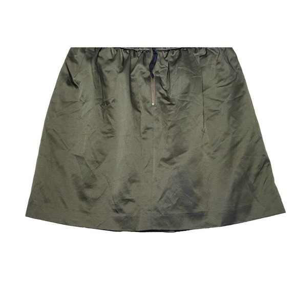 MADEWELL DEEP OLIVE GREEN SATIN PREPPY LINED A-LINE MINI SKIRT SIZE SMALL MINT! - Picture 7 of 8